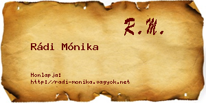 Rádi Mónika névjegykártya