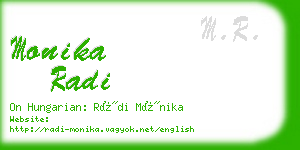 monika radi business card